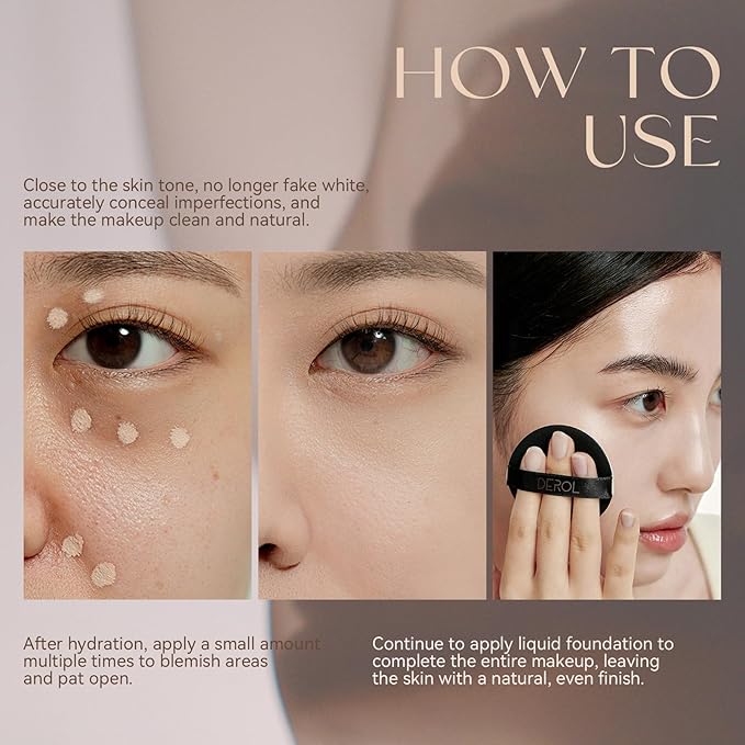 Foundation Makeup,Soft Beige Full Coverage Foundation Makeup（Built-in brush）Vegan Face Makeup(04#)