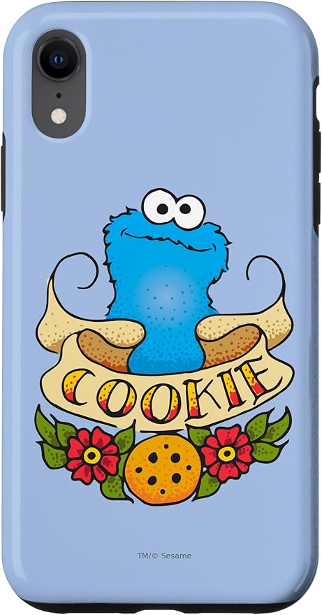 iPhone XR Sesame Street Cookie Monster Cookie Tattoo Case