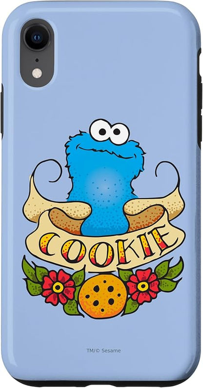 iPhone XR Sesame Street Cookie Monster Cookie Tattoo Case