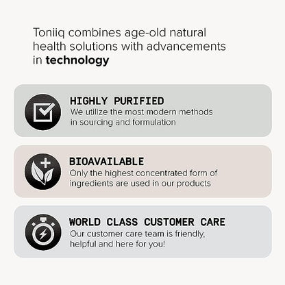 Toniiq 1300mg NAC - 2 Month Supply - Min. 98%+ Tested Purity - Ultra High Strength Bioavailable NAC Cysteine Supplement - 120 Vegetarian N Acetyl Cysteine Capsules -Lab Tested TQ