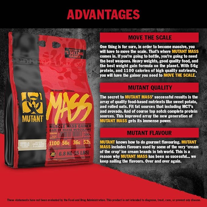 Mutant Mass Weight Gainer Protein Powder - Mass Builder for Bulking and Lean Mass Gainer, The Weight Gainer Men Need to Bulk up – 5 Pound – Chocolate Fudge Brownie