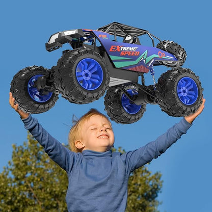 DEERC Large 1:8 Scale Upgraded RC Cars Remote Control Car for Adults Boys, Off Road Monster Truck with Realistic Sound, 2.4Ghz 4WD Rock Crawler Toy All Terrain Climbing, 2 Batteries for 80 Min Play