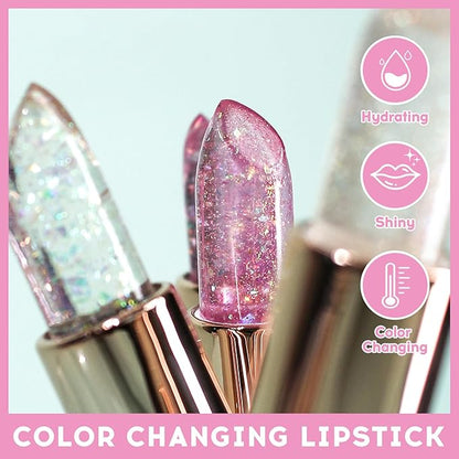 Pink Shimmer Lipstick, Ph Mood Magic Lipstick(3#)