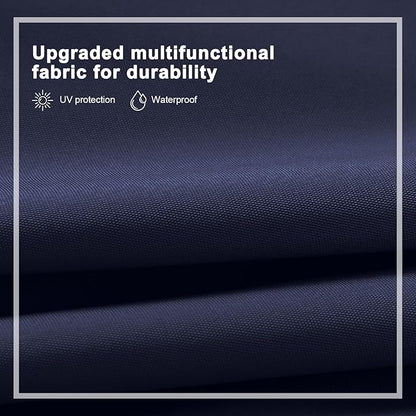 ABCCANOPY 10FT Solar Led Patio Umbrella 3-Tiers(Navy Blue)