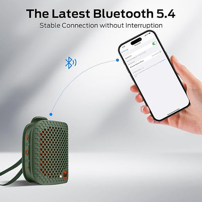 Monster Blaster Micro Bluetooth Speaker, Clip on Wireless Wearable Speaker for Hands-Free Calls and Music, Small Portable Speakers for Workout, Running, TWS, IPX7 Waterproof (Non-Magnetic), Green