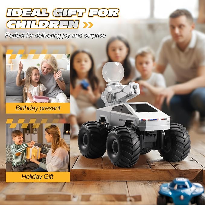 1:16 Amphibious Remote Control Car, Waterproof RC Monster Truck Toys, 4WD All-Terrain Off-Road Pickup RC Vehicle with Water Squirt