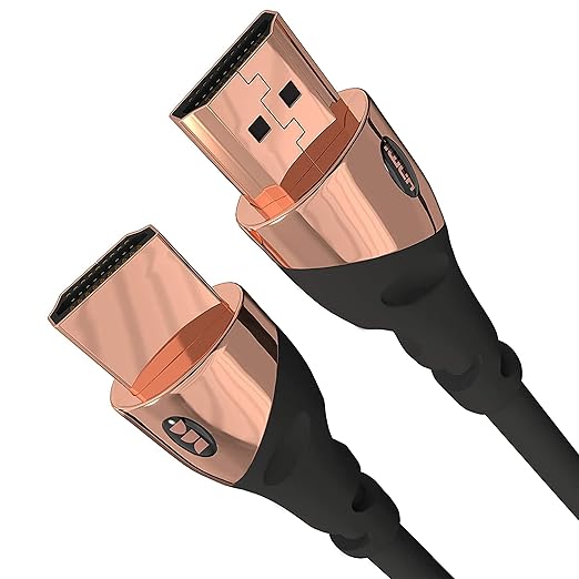 Monster HDMI Electronic Cable 4K Ultra Hd with Ethernet Cord 60/120 Hz Refresh Speed 21Gbps 1080p Video Corrosion Resistant Gold - 6 ft and 8 ft 2 Pack- Bundle