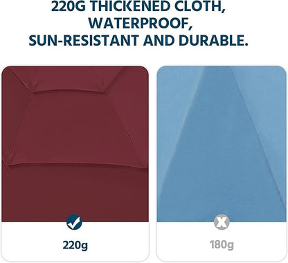 Yaheetech 3 Tier Patio Umbrella 10ft Vented Outdoor Large Market Table Umbrella with 8 Sturdy Ribs & 1.5" Umbrellla Pole, Double-layer Cloth & Push-button Tilting & Crank for Pool/Garden/Lawn Burgundy