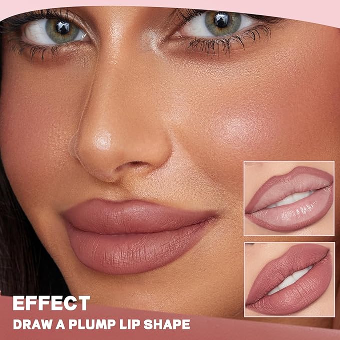 Lip Liner Set, 12Pcs Matte Lip Liners with Sharpener, Premium Smooth and High Pigmented Creamy Lip Makeup Pencil