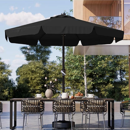 11FT Patio Umbrella Table Market Umbrella w/Crank Outdoor Umbrellas for Garden, Deck, Backyard, Pool and Beach, Black