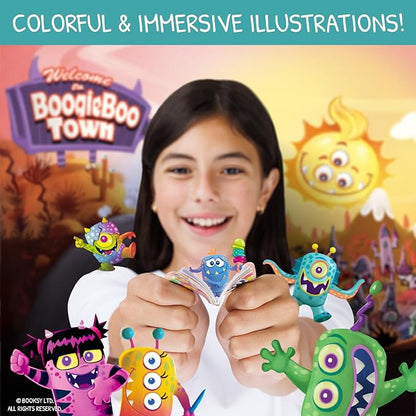 BOOKSY - Monster Tales Series - 6 Monster Action Figures, Each With Their Own Miniature Book & Story - Welcome to Boogie Boo Town