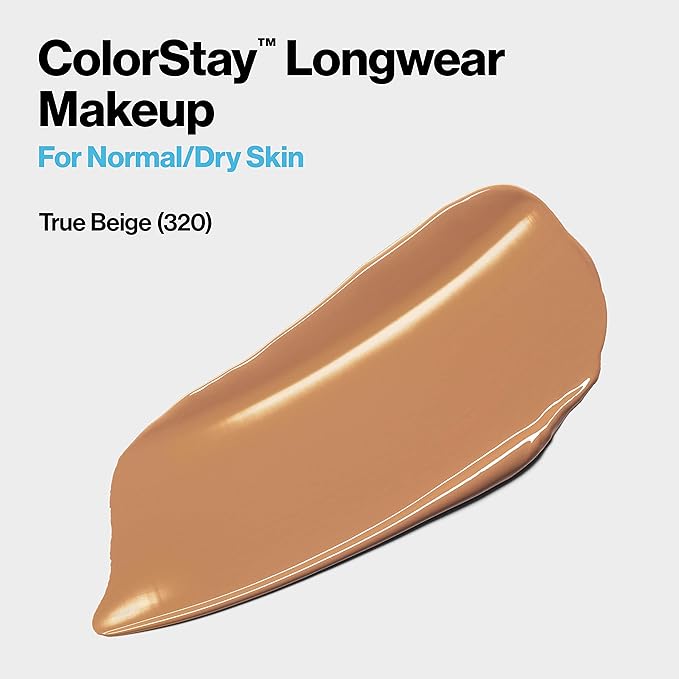 Revlon Liquid Foundation, ColorStay Face Makeup for Normal True Beige, 1.0 Oz