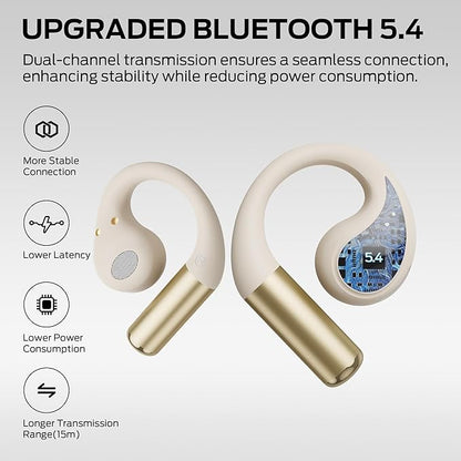 Monster Open Ear AC335 Headphones, Bluetooth 5.4 Wireless Headphones with Stereo Sound, 24H Playback, Crystal Clear Calls, Stylish Rotating Case with Lanyard, Sweat Resistant Open Ear Wireless Earbuds