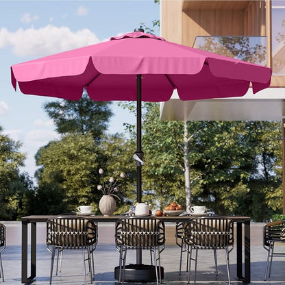 11FT Patio Umbrella Table Market Umbrella w/Crank Outdoor Umbrellas for Garden, Deck, Backyard, Pool and Beach, Rose Pink