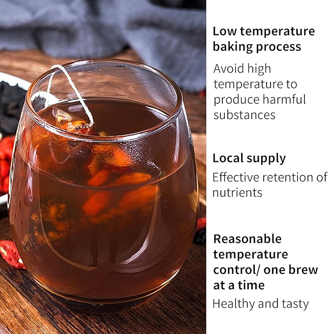 Premium Ginseng Five Treasure Tea - Nourishing Formula with Red Dates & Six Precious Herbs,Chinese Herbal Blend for Men and Women, 2 Pack (50 Tea Bags)
