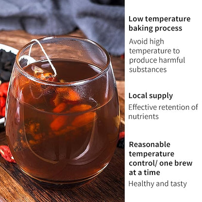 Premium Ginseng Five Treasure Tea - Nourishing Formula with Red Dates & Six Precious Herbs,Chinese Herbal Blend for Men and Women, 2 Pack (50 Tea Bags)