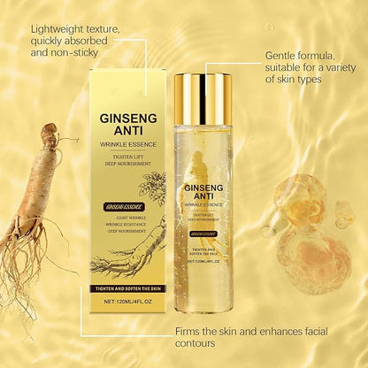 Ginseng Essence Anti Wrinkle Essence,Ginseng Extract Liquid,Anti-Aging Hydrating Water Deep Moisture & Wrinkle Care (2PCS)