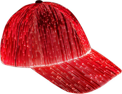 Fiber Optic Cap LED hat with 7 Colors Luminous Glowing EDC Baseball Hats USB Charging Light up caps led Crazy Cap Black