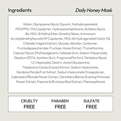 LAPCOS Honey Sheet Mask, Daily Face Mask with Hyaluronic Acid and Antioxidants to Hydrate and Tighten Dry Skin, Korean Beauty Favorite, 5-Pack