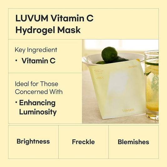 Afterglow Yuja Gel Mask, Vitamin C, Overnight Hydrogel Mask, 4+1 Pack