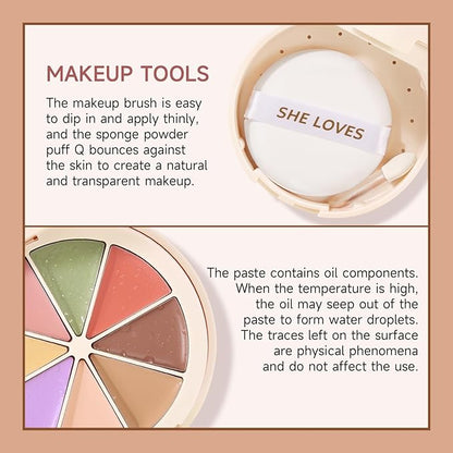 Professional Makeup Cream Contour Palette, Joyeee 8 Colours