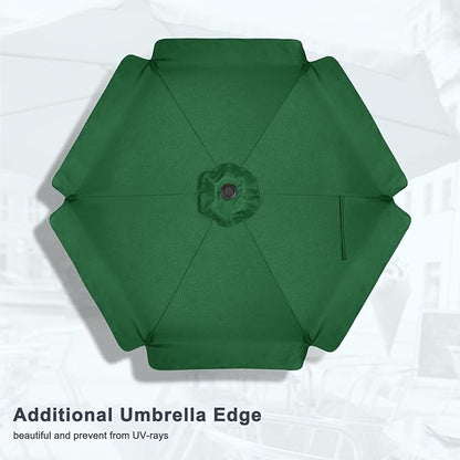 MASTERCANOPY Valance Patio Umbrella for Outdoor Table Market (7.5ft, Forest Green)