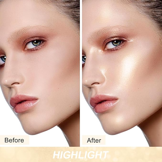 Boobeen Highlighter Makeup Highlighter Powder Palette, Shimmer Illuminator