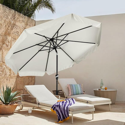 MASTERCANOPY Valance Patio Umbrella for Outdoor Table Market -8 Ribs (10ft, Light Beige)