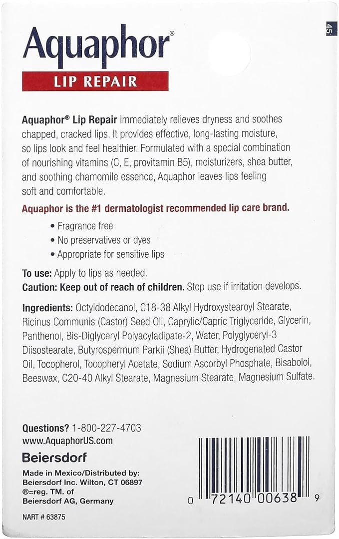 Aquaphor Lip Repair 0.35 oz (Pack