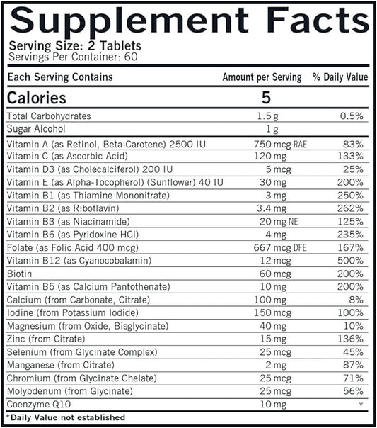 Kirkman - Children's Chewable Multivitamin & Mineral - 120 Tablets - Potent Broad-Spectrum Vitamin/Mineral Supplement - with Xylitol - Natural Mango Peach Flavor