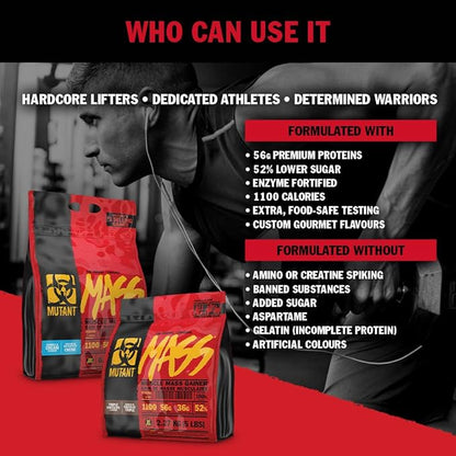 Mutant Mass Weight Gainer Protein Powder - Mass Builder for Bulking and Lean Mass Gainer, The Weight Gainer Men Need to Bulk up – 5 Pound – Chocolate Fudge Brownie