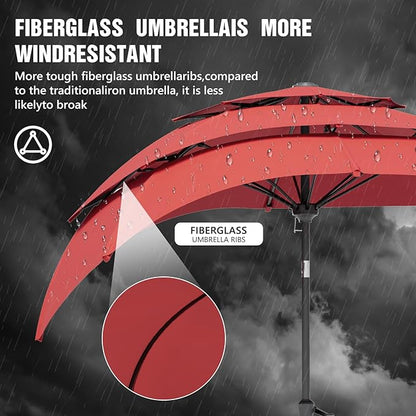 Patio Umbrellas, Pool Umbrella, Outdoor Umbrella with Push Button Tilt/Crank, Deck Umbrellas, Market Umbrela Table for Backyard, Deck, Garden, Pool