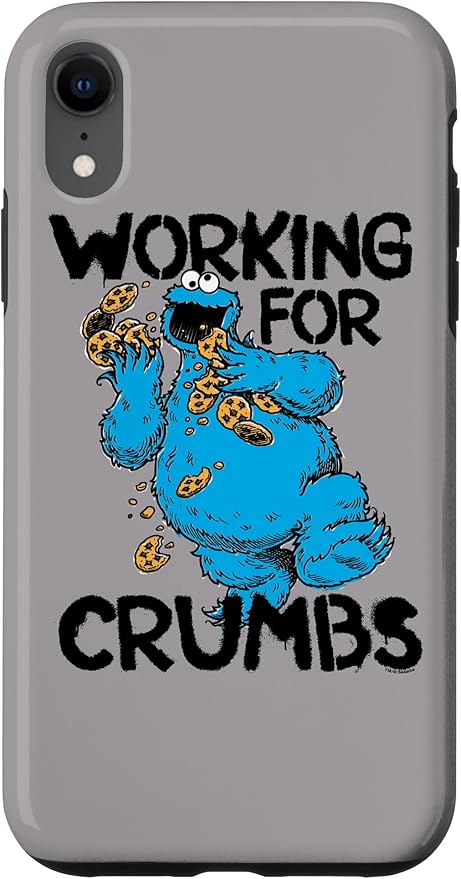 iPhone XR Sesame Street Cookie Monster Working for Crumbs Case
