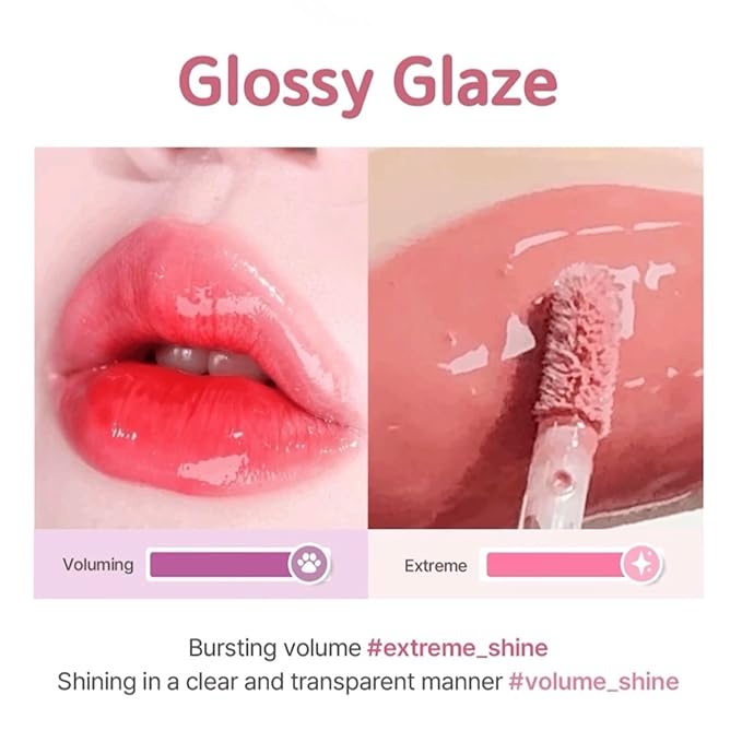 Chewy Lip Glaze, High Shine Lip Gloss, Korean Beauty (GZ05 Apple Dew, 3.5 grams)