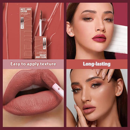 Lip Gloss, Lip Stain Finish Long Lasting Water Resistant, Lipgloss Perfect for Daily Wear & All Ages, Lipstick Vegan Ultra Smooth Formula, Matte Lip Gloss #red