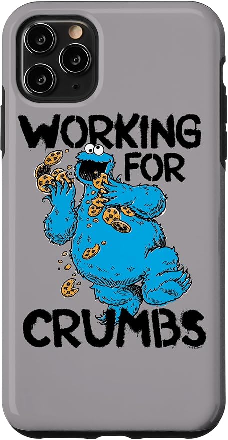 iPhone 11 Pro Max Sesame Street Cookie Monster Working for Crumbs Case