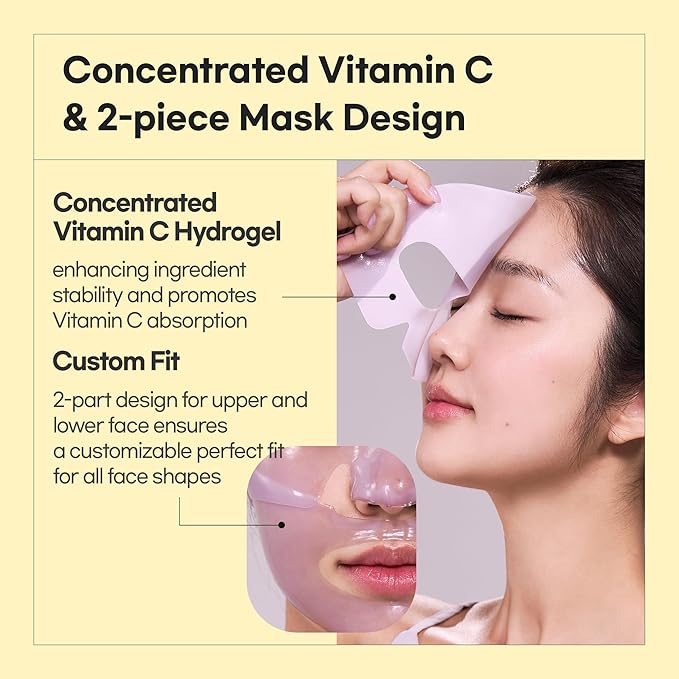 Afterglow Yuja Gel Mask, Vitamin C, Overnight Hydrogel Mask, 4+1 Pack
