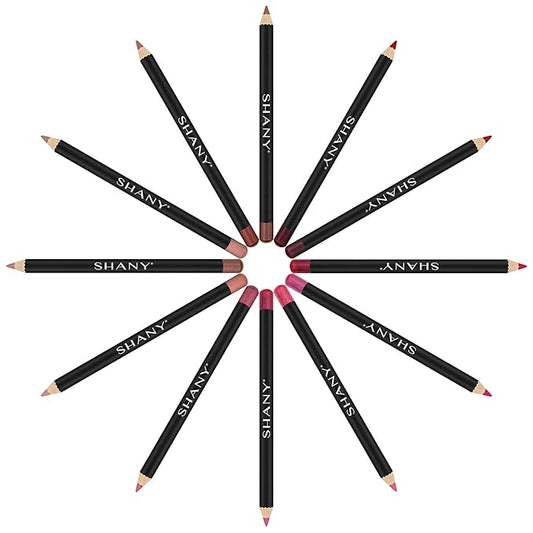 SHANY Dreamy Dozen Matte Lip Liner Set Vegan - Long-Lasting Professional Velvet Cruelty-Free Lipstick Pencils Pens in Varying Shades - Pack of 12
