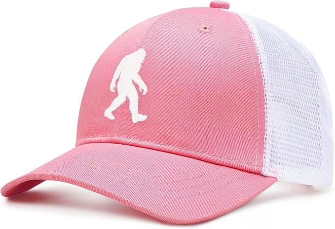 Mesh Bigfoot Hat Leather Cap for Men- Great Snapback Closure Sasquatch Hat for Hunting & Hiking