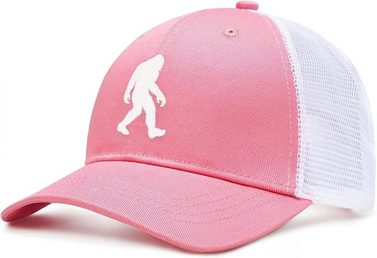 Mesh Bigfoot Hat Leather Cap for Men- Great Snapback Closure Sasquatch Hat for Hunting & Hiking