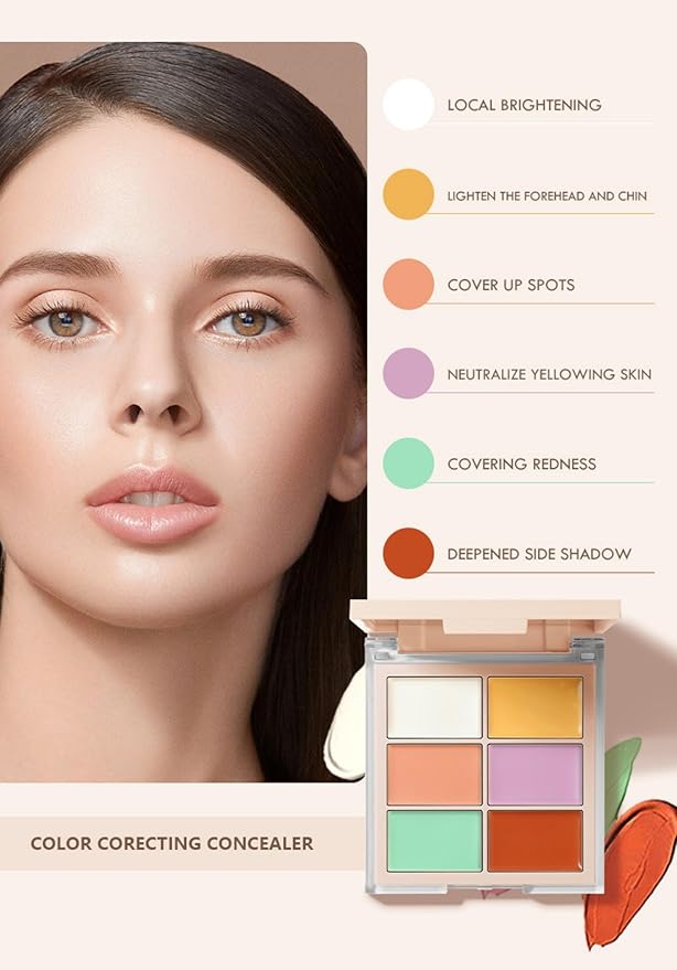 MAEPEOR Face Conceal Contour Palette 6 Colors Full