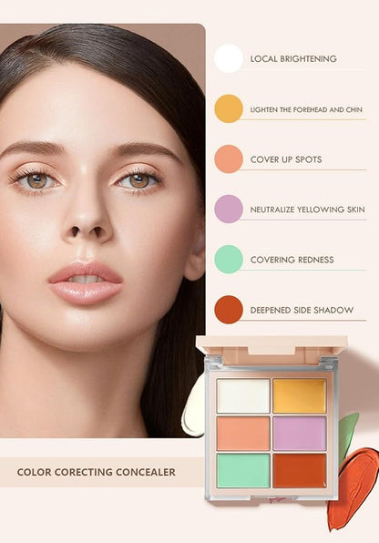 MAEPEOR Face Conceal Contour Palette 6 Colors Full
