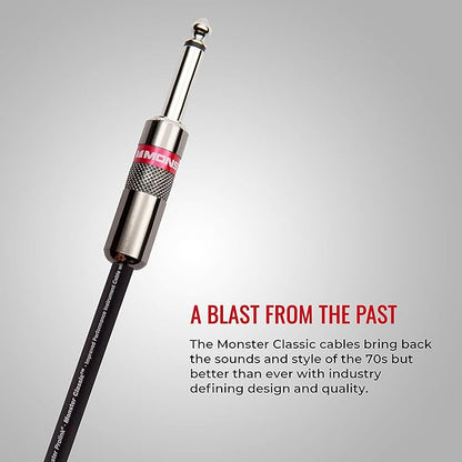 Monster Prolink Classic Instrument Guitar Cable - 21 ft Straight to Right AngleInstrument Cable. All Metal & Duraflex Outer Jacket. 90% Copper Braided Shield Monster Instrument Cable