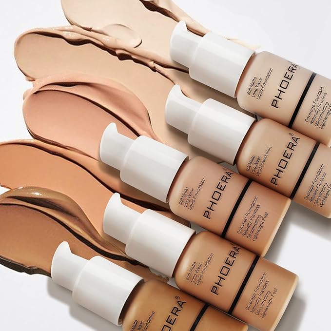 PHOERA Foundation Makeup Naturally Liquid Foundation Full Coverage 30ml