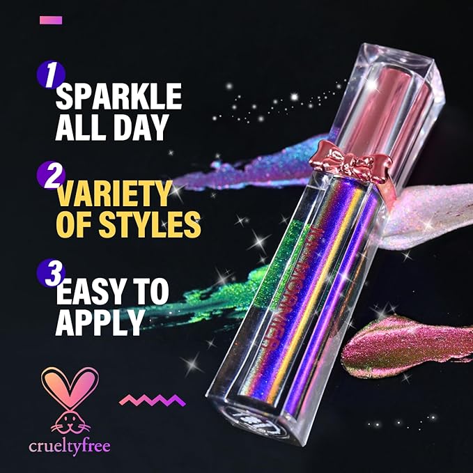 Super Stay Lip Gloss,Multichrome Colorstay Overtime Lipcolor,Highly Pigmented Instant Glitter Liquid Lip Makeup,0.12 Fl Oz (02, 3.5ml)
