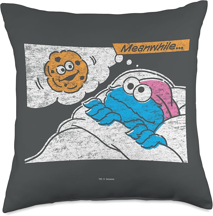 Sesame Street Cookie Monster Meanwhile Throw Pillow, 18x18, Multicolor