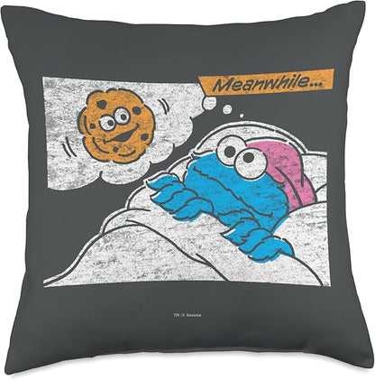 Sesame Street Cookie Monster Meanwhile Throw Pillow, 18x18, Multicolor