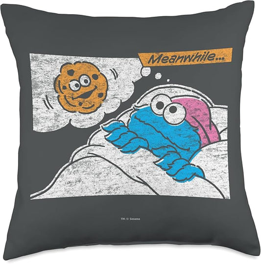 Sesame Street Cookie Monster Meanwhile Throw Pillow, 18x18, Multicolor