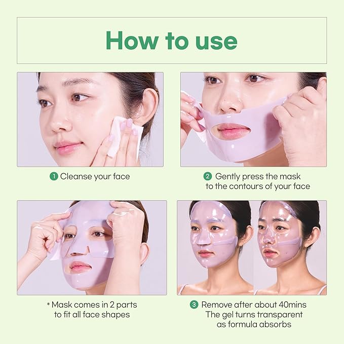 Calming Repair Cica Gel Mask, Centella, Overnight Hydrogel Mask, 4+1 Pack