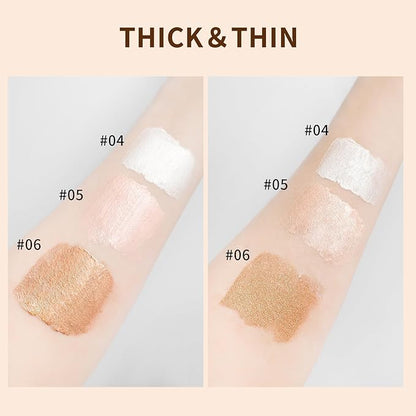 Highlighter with Face Brush Liquid Highlighter with Shimmer